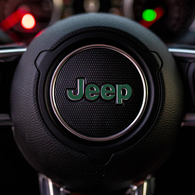 JEEP Steering Wheel Emblem Overlay Decals (Various Designs) - 2018+ Wrangler JL / Gladiator JT