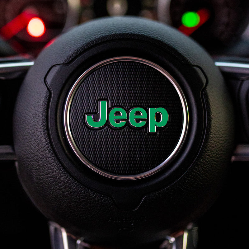JEEP Steering Wheel Emblem Overlay Decals (Various Designs) - 2018+ Wrangler JL / Gladiator JT