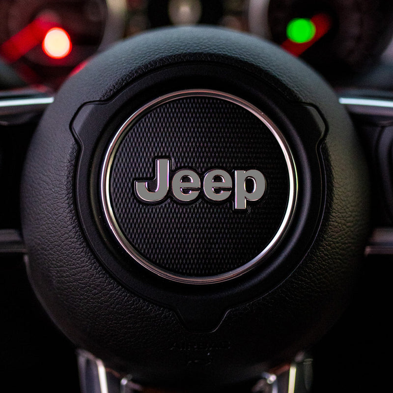 JEEP Steering Wheel Emblem Overlay Decals (Various Designs) - 2018+ Wrangler JL / Gladiator JT