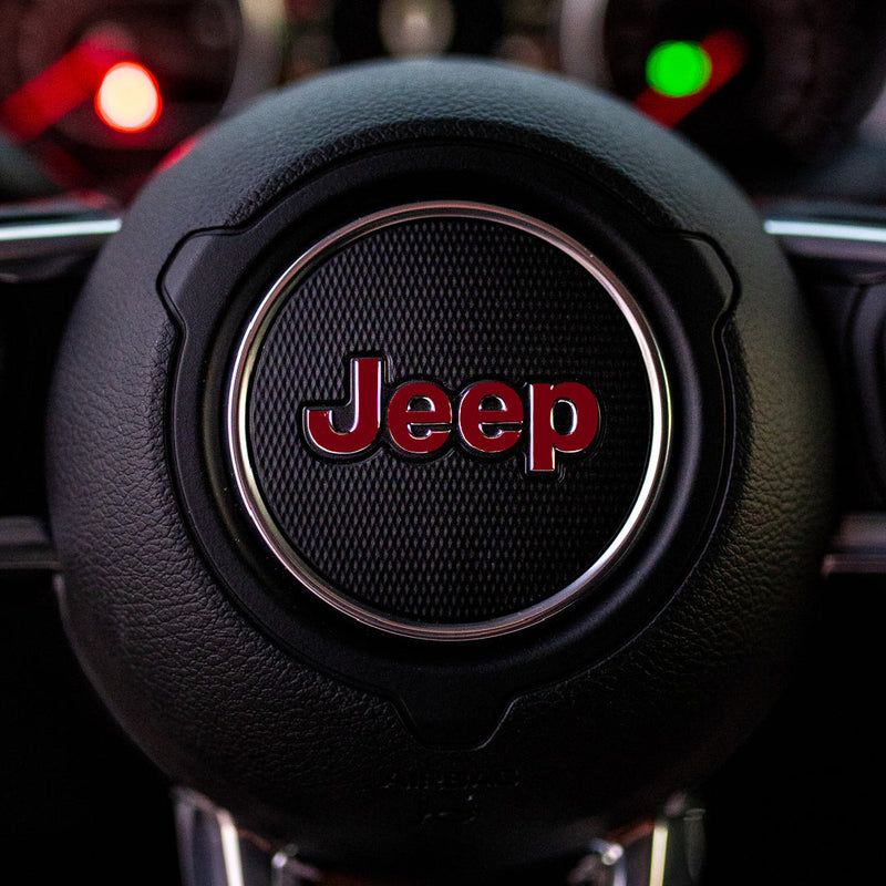 JEEP Steering Wheel Emblem Overlay Decals (Various Designs) - 2018+ Wrangler JL / Gladiator JT