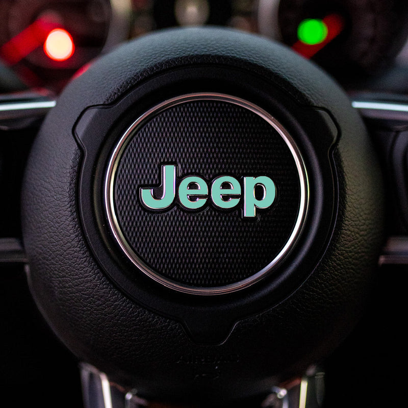JEEP Steering Wheel Emblem Overlay Decals (Various Designs) - 2018+ Wrangler JL / Gladiator JT