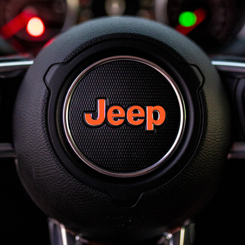 JEEP Steering Wheel Emblem Overlay Decals (Various Designs) - 2018+ Wrangler JL / Gladiator JT