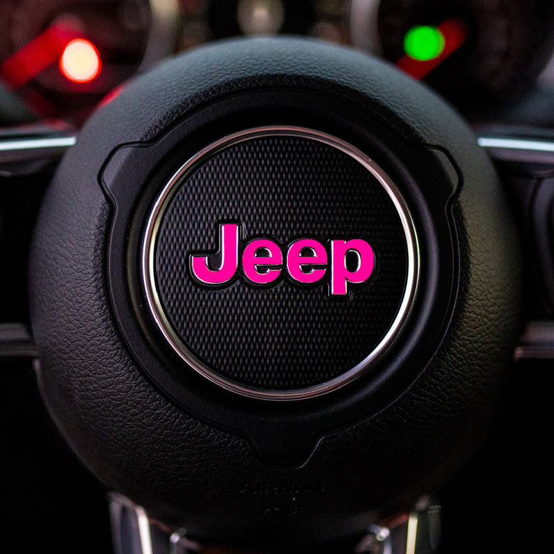 JEEP Steering Wheel Emblem Overlay Decals (Various Designs) - 2018+ Wrangler JL / Gladiator JT