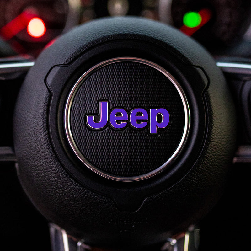 JEEP Steering Wheel Emblem Overlay Decals (Various Designs) - 2018+ Wrangler JL / Gladiator JT