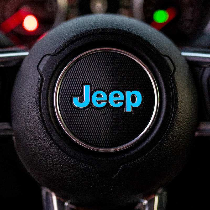 JEEP Steering Wheel Emblem Overlay Decals (Various Designs) - 2018+ Wrangler JL / Gladiator JT
