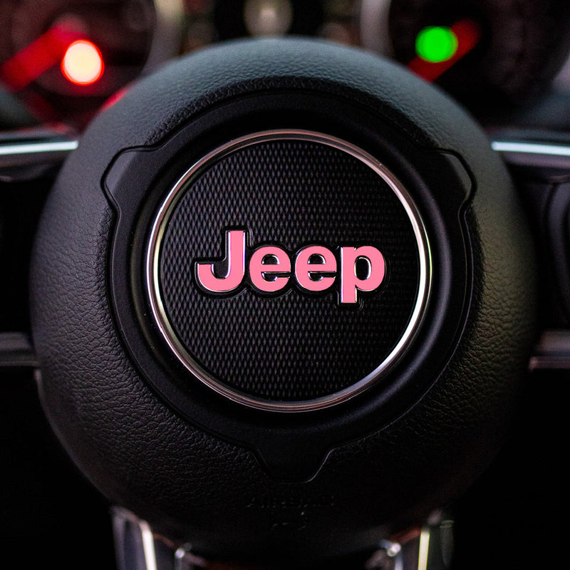 JEEP Steering Wheel Emblem Overlay Decals (Various Designs) - 2018+ Wrangler JL / Gladiator JT