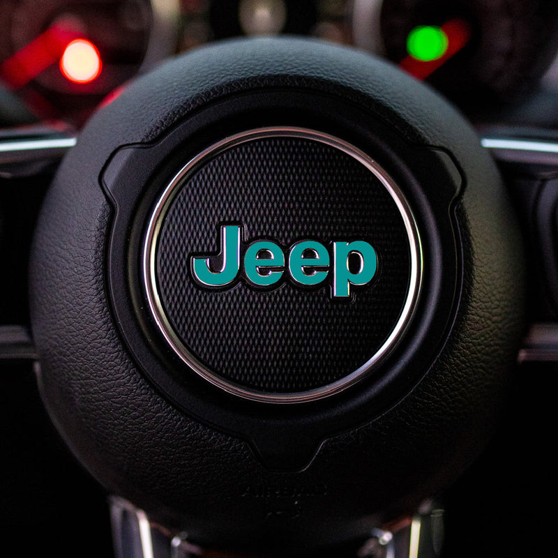 JEEP Steering Wheel Emblem Overlay Decals (Various Designs) - 2018+ Wrangler JL / Gladiator JT