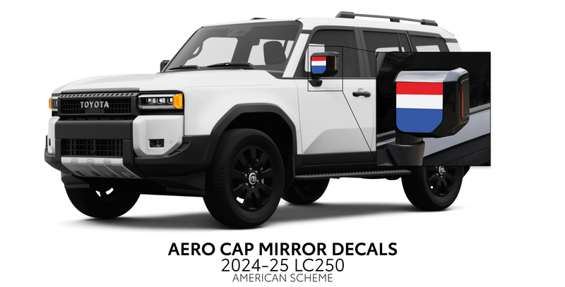 Aero Cap Mirror Decals - 2024+ Land Cruiser