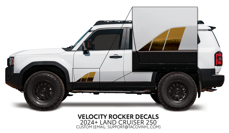 Velocity Lower Rocker Decals - 2024 + Land Cruiser