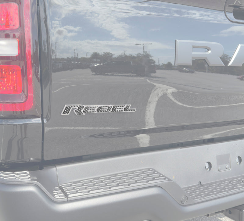 Domed Rebel Tailgate Emblem Letter Inserts - 2025+ Ram 1500/2500/3500 Rebel