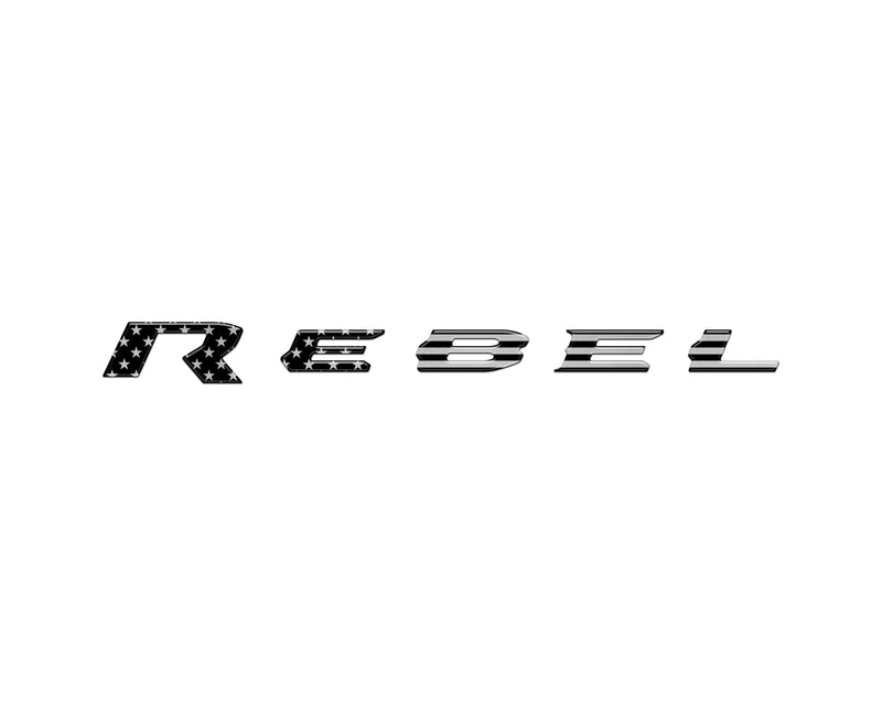 Domed Rebel Tailgate Emblem Letter Inserts - 2025+ Ram 1500/2500/3500 Rebel