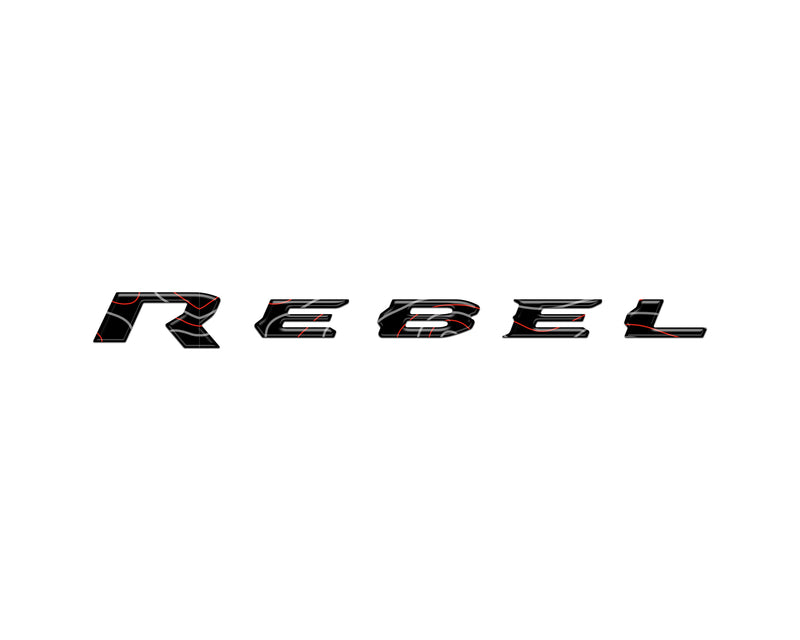 Domed Rebel Tailgate Emblem Letter Inserts - 2025+ Ram 1500/2500/3500 Rebel