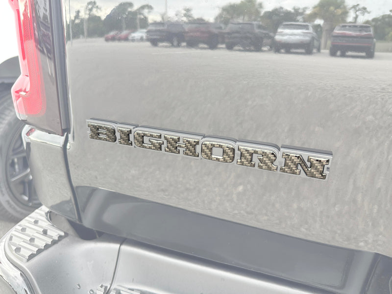 Domed Bighorn Tailgate Emblem Letter Inserts - 2025+ Ram 1500/2500/3500