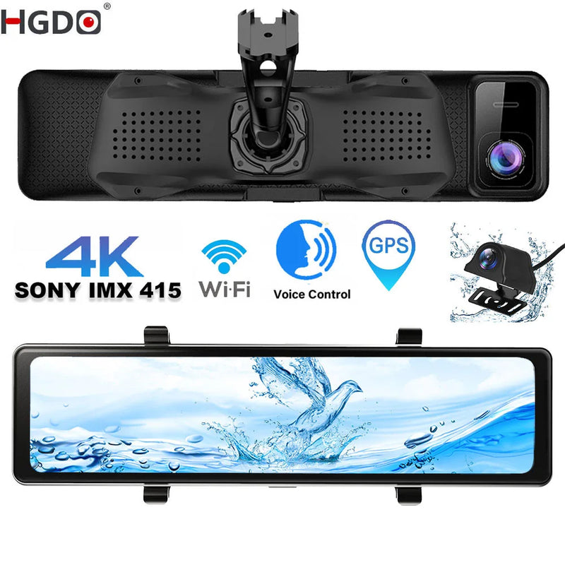 HGDO Pro 12" 4K Digital Rear View Mirror Front and Rear Camera Dashcam - 2024+ Land Cruiser / Tacoma / 2025+ 4Runner