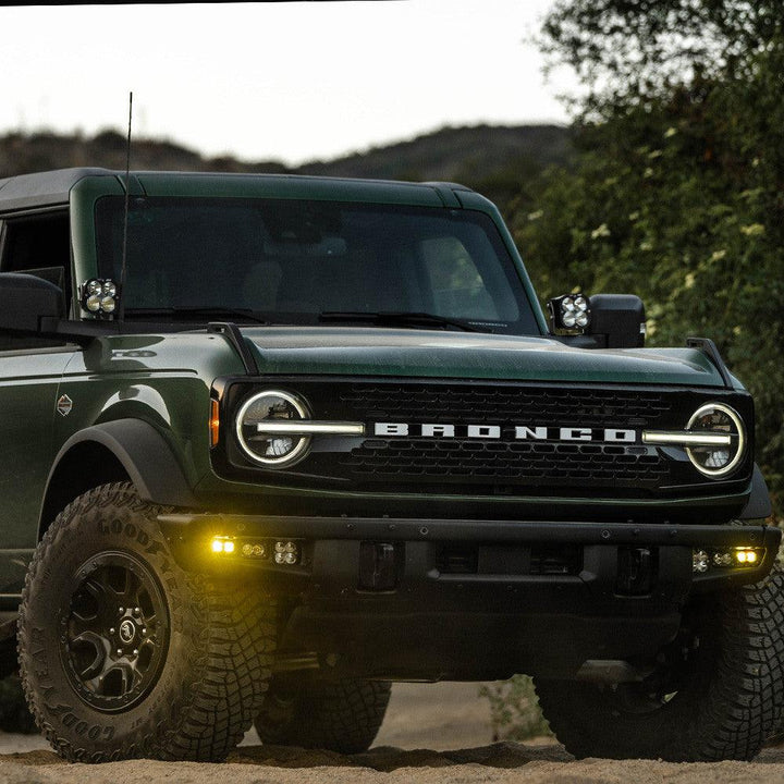 Baja Designs S2 SAE "Pro" Triple Fog Pocket Light Kit - 2021+ Bronco (HD Modular Bumper) - StickerFab