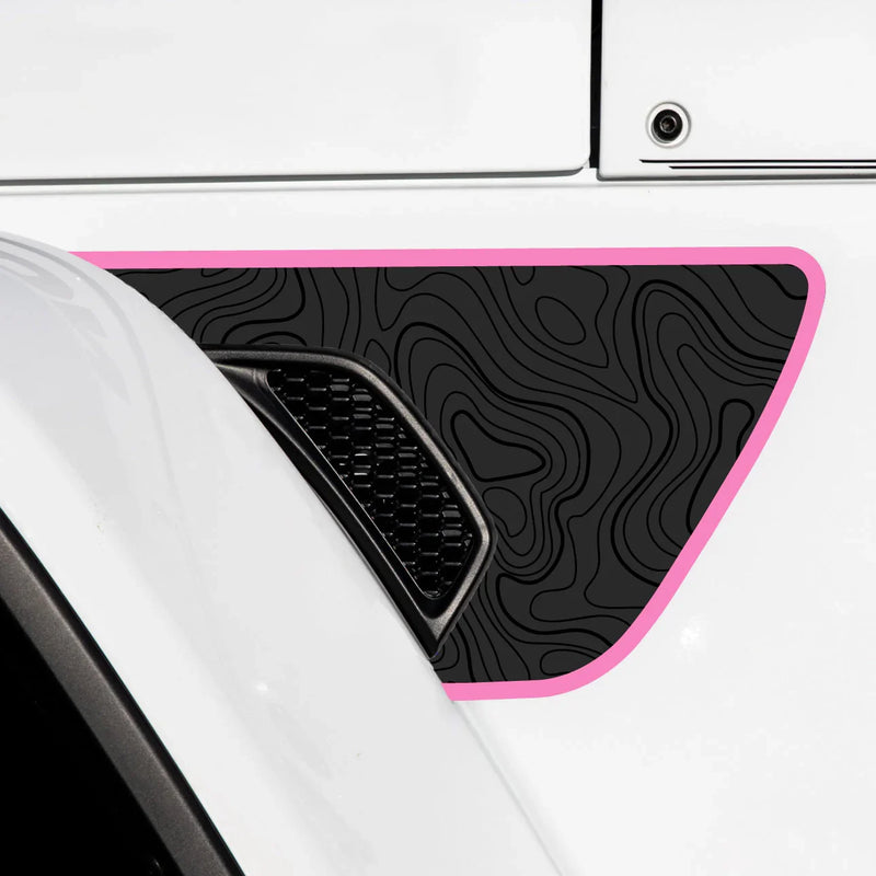 Premium Topographic Fender Vent Decal Set - 2018+ Wrangler / Gladiator