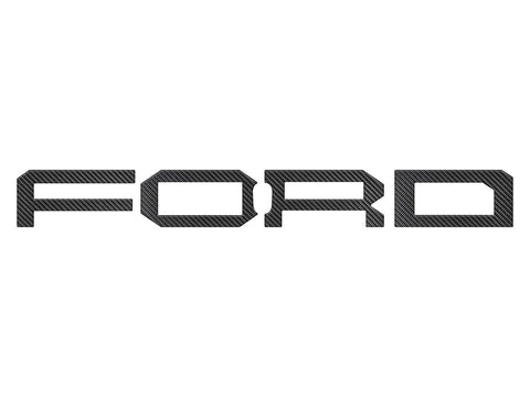 Ford Carbon Fiber Bronco Raptor Grille Letters - 2022+ Bronco Raptor - StickerFab