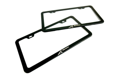 "A Spec" License Plate Frame - Black, Pair - StickerFab