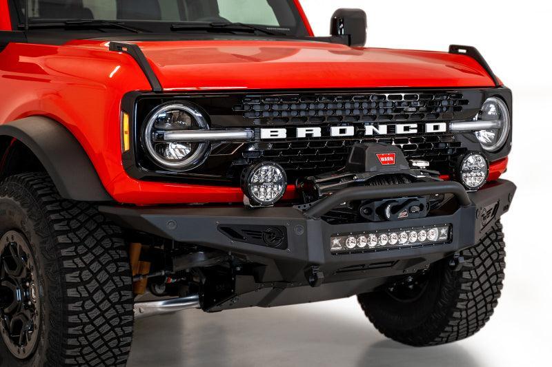 Addictive Desert Designs Rock Fighter Front Bumper Hammer Black - 2021+ Bronco - StickerFab