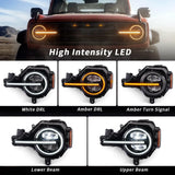 Archaic R Style High Output LED Headlights - 2021+ Bronco