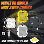 Auxbeam 3" Dual Pod Ditch Lights (White / Yellow) - 2021+ Bronco - StickerFab