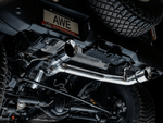 AWE Tuning 2021+ Ford Bronco 0FG Dual Rear Exit Exhaust w/4.5" Chrome Silver Tips & Bash Guard - 2021+ Bronco 2.3L/2.7L - StickerFab
