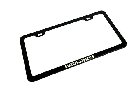 "Badlands" South Dakota License Plate Frame - Black, Pair - StickerFab