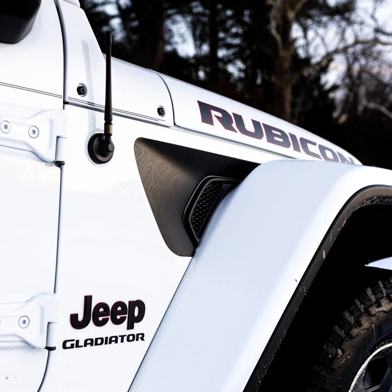 Premium Topographic Fender Vent Decal Set - 2018+ Wrangler / Gladiator