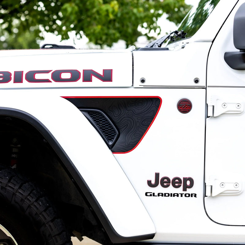 Premium Topographic Fender Vent Decal Set - 2018+ Wrangler / Gladiator