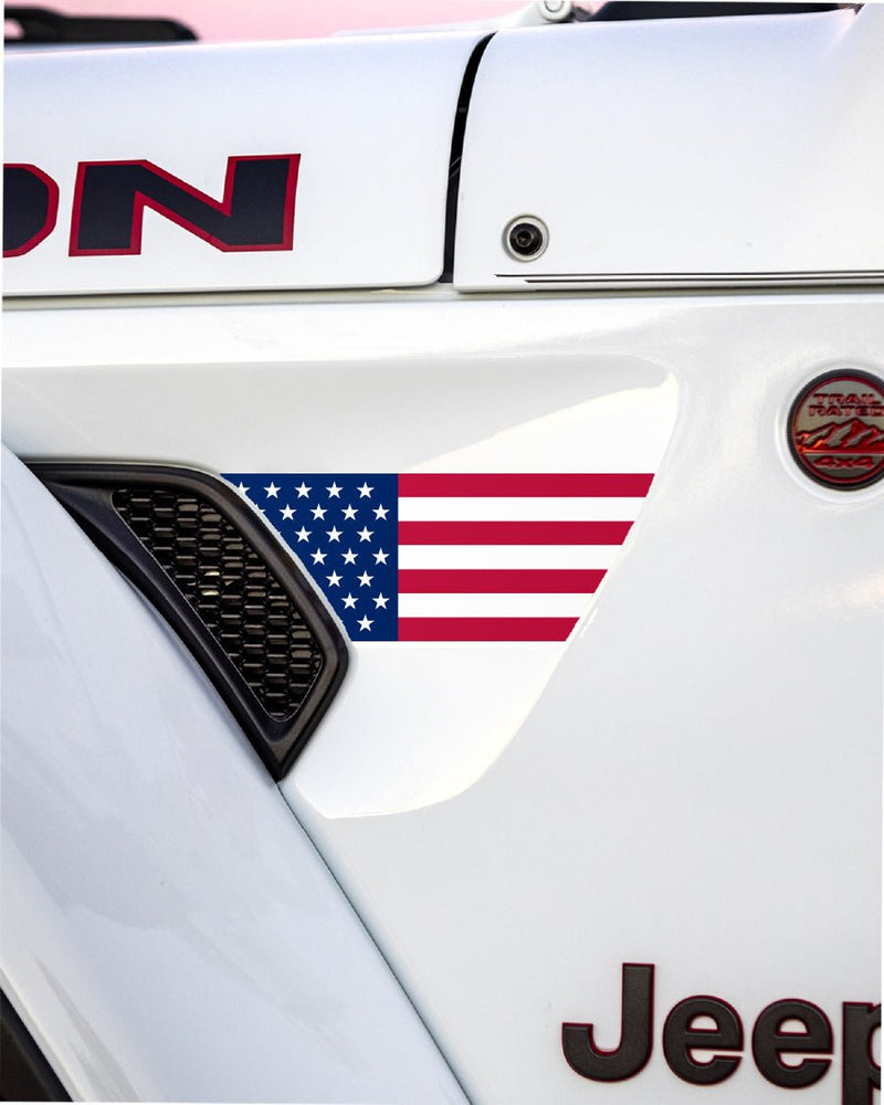 American Flag Fender Vent Decal Set - 2018+ Wrangler JL / Gladiator JT
