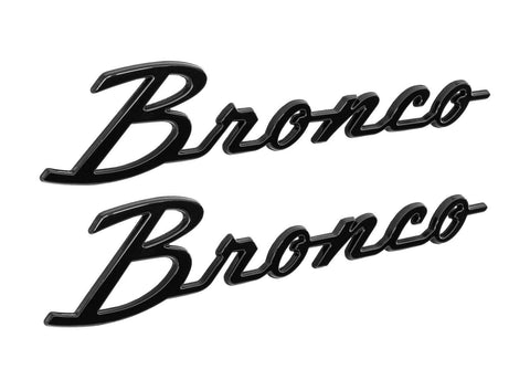 Ford Bronco OEM Gloss Black Cursive Fender Emblems - 2021+ Bronco