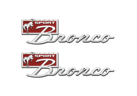 Ford Bronco Sport OEM Silver and Red Fender Emblems - 2021+ Bronco