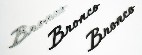 Ford Licensed Bronco Cursive Script Metal Emblem Kit (Modified) - 2021+ Bronco - StickerFab