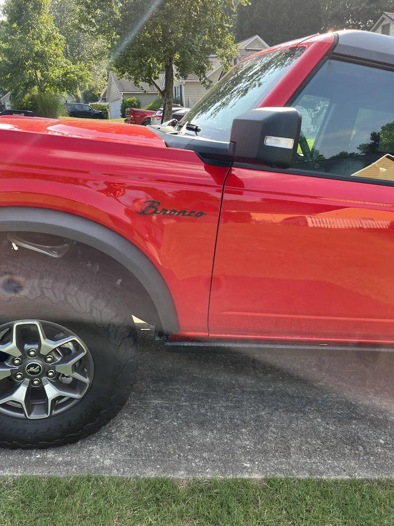 2021+ Ford Bronco Cursive Script Metal Emblems (Modified) - Install Kit ...