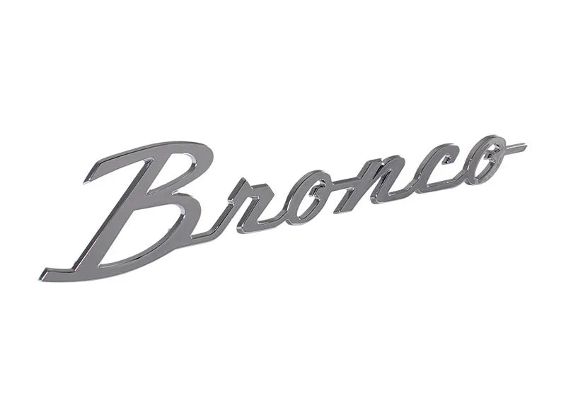 2021+ Ford Bronco Cursive Script Metal Emblems (Modified) | StickerFab