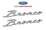 Ford Licensed Heritage Bronco Cursive Script Metal Emblem Set - 2021+ Bronco - StickerFab