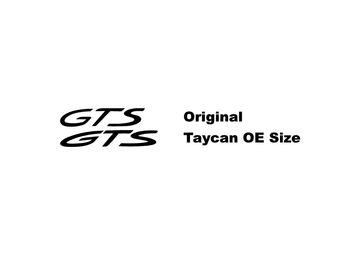 "GTS" Door Vinyl Logo Emblems for Porsche Vehicles (Boxter, Cayman, 911, Macan, Cayenne, Panamera) - StickerFab