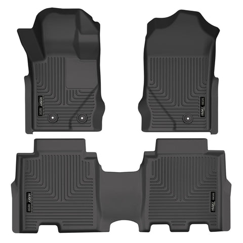 Husky Liners Weatherbeater Front and 2nd Row Floor Liners (Ecoboost Only) - 2022 Maverick - StickerFab