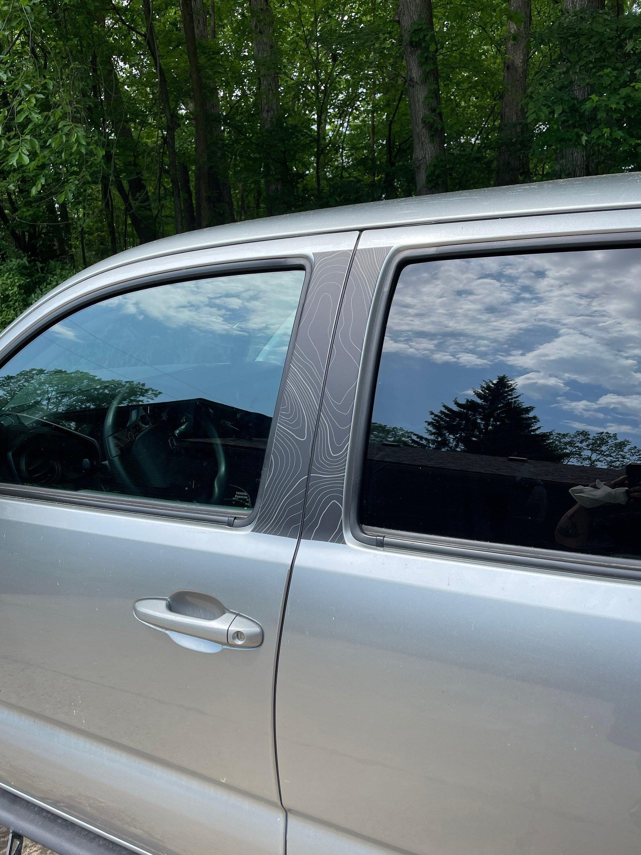 2016-2023 Tacoma Double Cab Topo B Pillar Overlays | StickerFab