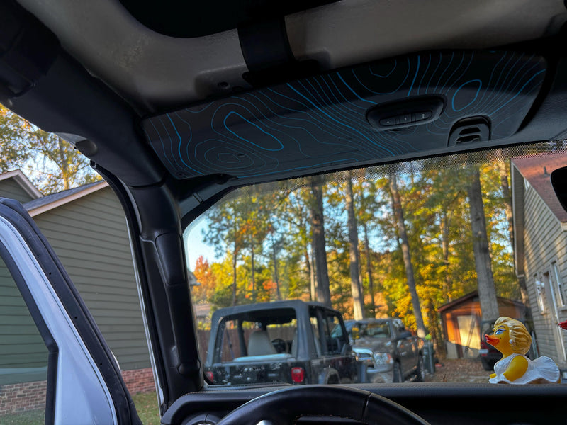 Topographic Map Sun Visor Overlays - 2018+ Jeep Wrangler JL / Jeep Gladiator JT