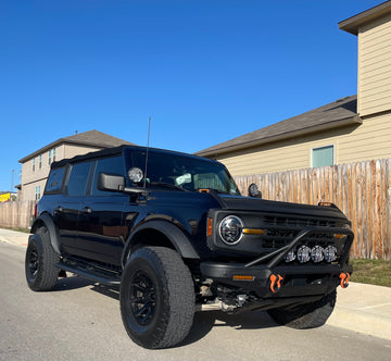 V2 Smoked Shortie Style Light Bar Overlays - 2021+ Bronco (Standard Headlights)