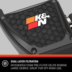 K&N F/I Dryflow Performance Air Intake System - 2021+ Bronco 2.7L - StickerFab