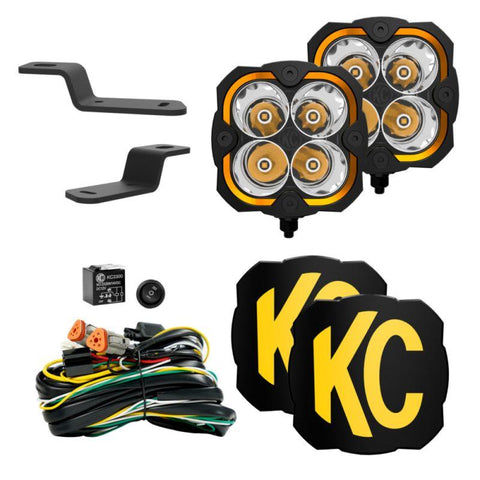 KC HiLiTES FLEX ERA 4 2-Light Sys Ditch Light Kits (Spot Beam) - 2021+ Bronco - StickerFab