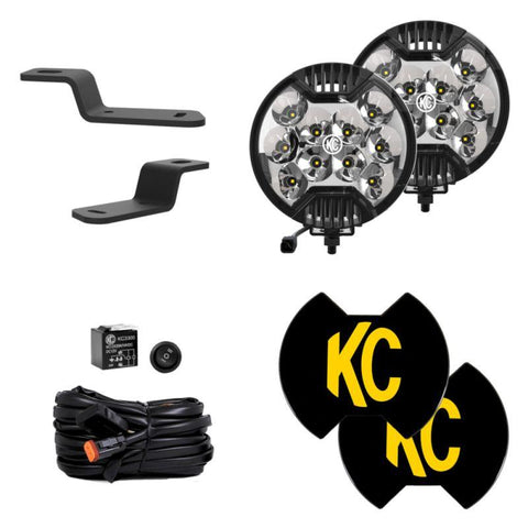 KC HiLiTES SlimLite LED 2-Light System Ditch Light Kit - 2021+ Bronco - StickerFab