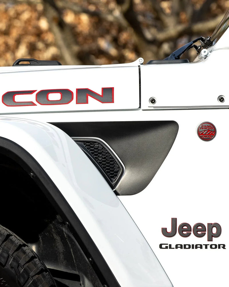 Premium Matte Black Fender Vent Decal Set - 2018+ Wrangler / Gladiator