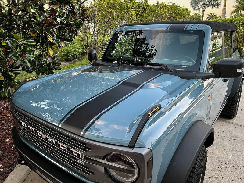 Matte Black Hood Graphic Overlay Decal For 2021+ Ford Bronco – Flat Vinyl Wrap