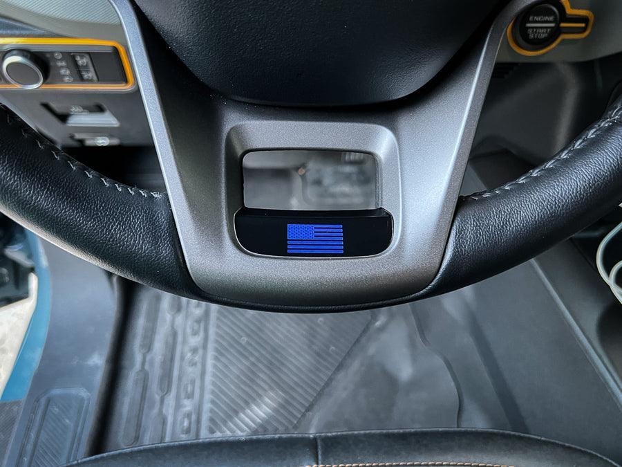 Car Carbon Fiber Steering Wheel Panel Cover Trim Decoration Frame Sticker  For Ford Bronco Sport 2021 2022