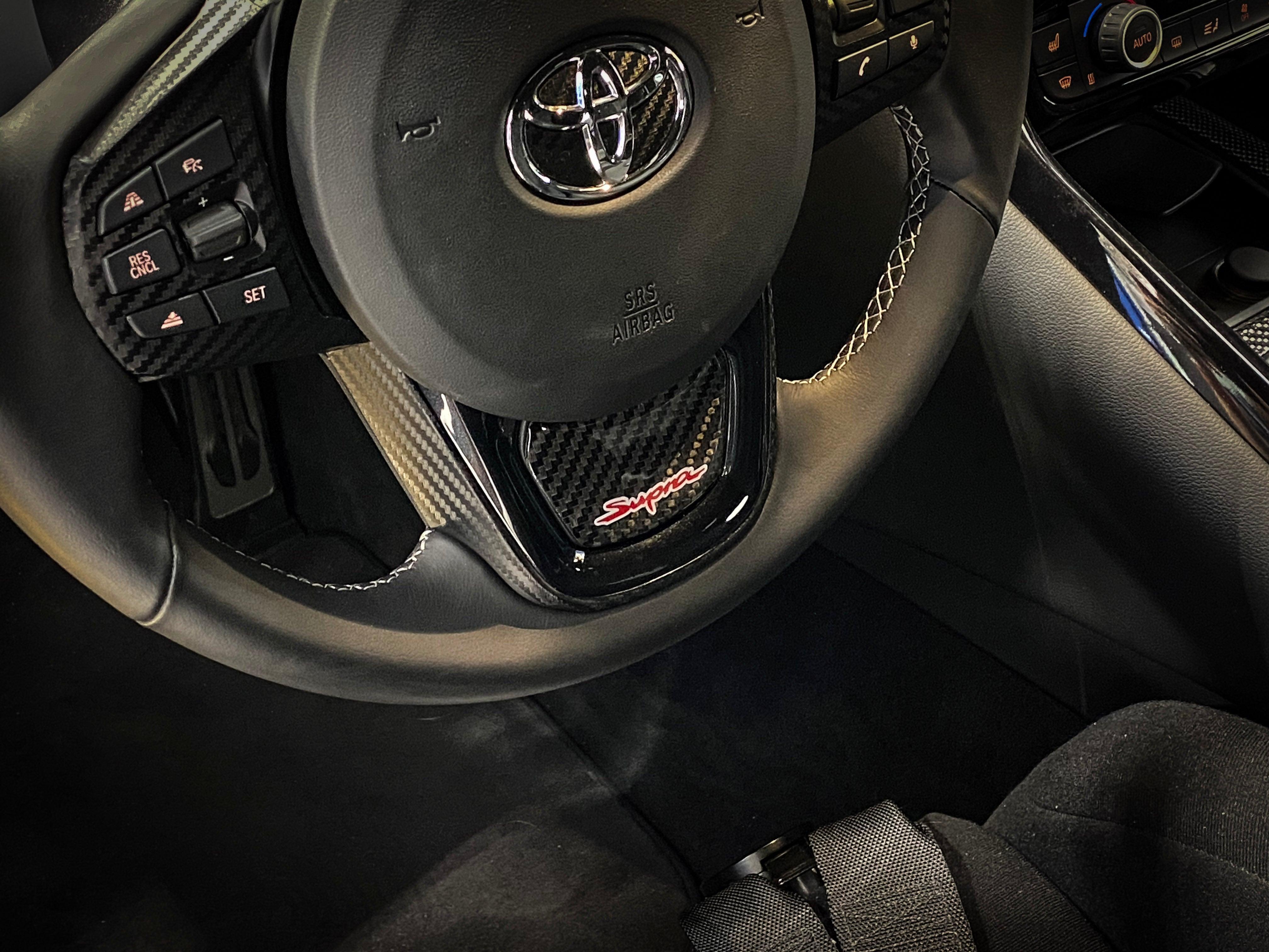 Real Carbon Supra Steering Wheel Trim Overlay (Lower) - 2020+ Supra –  StickerFab