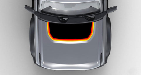 Retro Stripes Hood Overlay (Matte or Gloss) - 2021+ Bronco - StickerFab