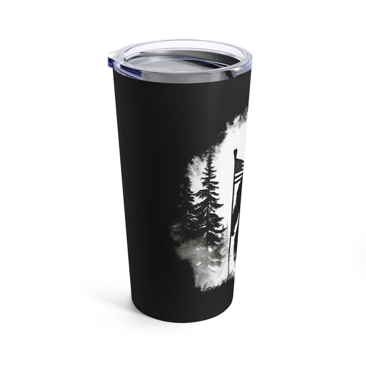 Sasquatch with American Flag Awesome Tumbler 20oz - StickerFab